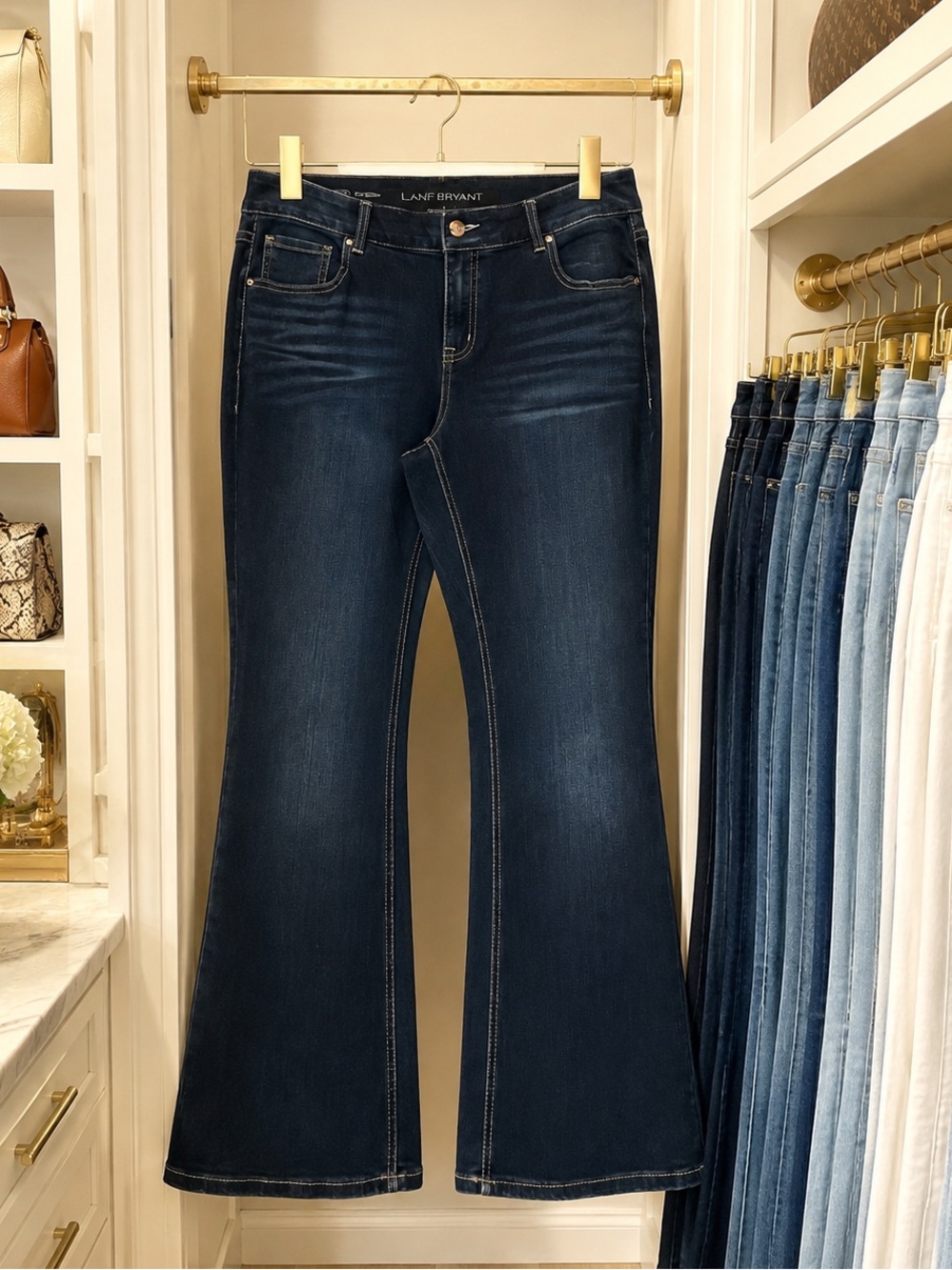 💥3/$50 Lane Bryant Dark Indigo Wide Leg Jeans | 18 Short | Like New